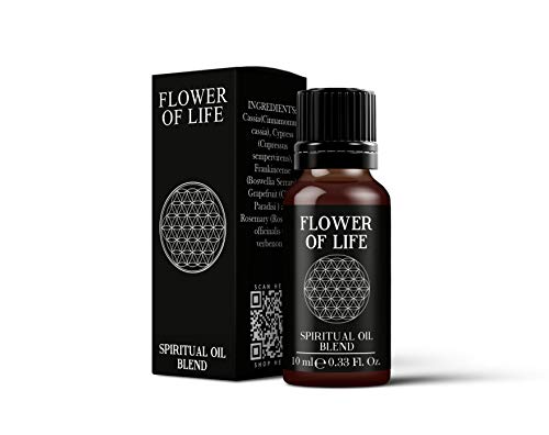 Mystix London | Flower of Life Spiritual Essential Oil Blend 10 ml | Cassia • Cypress • Frankincense • Grapefruit • Rosemary | Sacred Geometry & Creation | Vegan, GMO Free