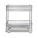 Household Essentials Glidez Multipurpose Chrome-Plated Steel Pull-Out/Slide-Out Storage Organizer for Under Cabinet Use - 2-Tier Design - Fits Standard Size Cabinet or Shelf, Chrome