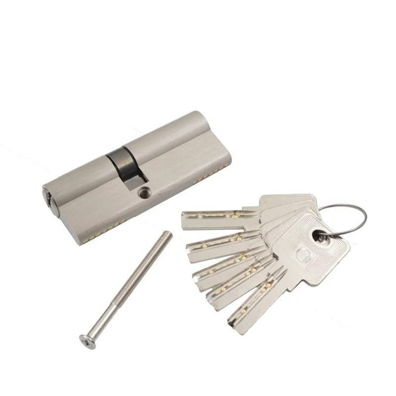 serratura a cilindro europeo, Ogni dimensione 70 80 90 100 Cilindro serratura porta Doppi pomelli aperti Cilindri camera da letto 5 pezzi Chiave cilindro(90(35-55))
