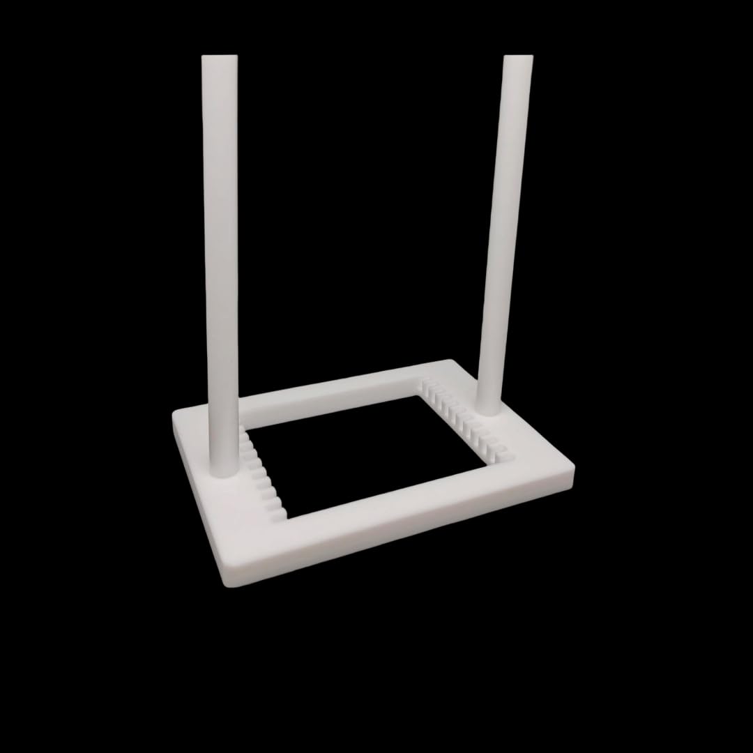 Estante de limpieza de PTFE for oblea de silicona y portaobjetos de vidrio, marco de limpieza de laboratorio Vertical de 5 ranuras, 1 unidad | For 5 Inches Wafers