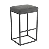 Modern Barhocker: Im Vergleich zu den traditionellen Barstühlen wirkt unserer schlichte und moderne Barhocker einfach schöner. Übergroße bequeme Pub-Hocker misst 38,5 cm x 46 cm x 76 cm, Belastbarkeit bis zum 160 kg. Der Küchenstuhl ist groß genug und modern, besitzt geräumige Sitzfläche, haltbarerer Stahlrahmen und dickeres Kissen, alles für Ihre Freizeit.