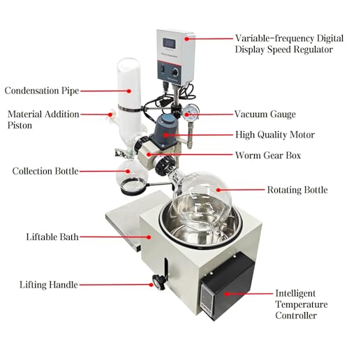 Image of 110V Laboratory Rotary Evaporator 3L Electric Vacuum Distillation System with 120mm Lift for Essential Oils & Lab,Precise Temperature Control