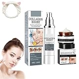 Jaysuing Collagen Boost Anti-Aging Serum Firming Eye Cream, Instantly Ageless Collagen Boost Anti-Ag