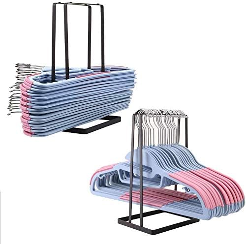 Indian Decor 38790 Standing Clothes Hanger Stacker Holder, 2 pcs Drying Rack Caddy Premium Grade Iron for Tidier Laundry Room Closet Organizer, Hanger Caddy - Capacity Hold Up to 30 Hangers - Black.-image-31