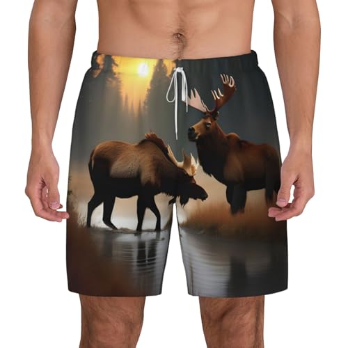 Short de bain homme respirant léger maillot motif cerf ours élan