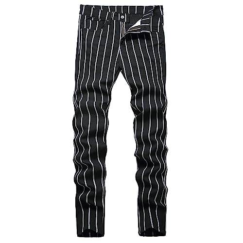TENGINE Plaid Pants for Men, Mens Skinny Stretch Slim fit Chinos Golf Business Dress Casual Pants
