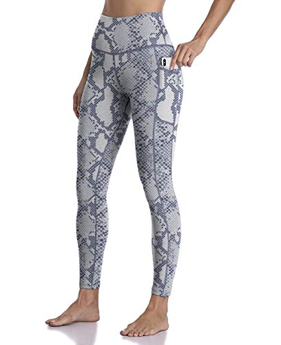 Free Leaper Mallas Mujer Fitness Push up Leggings Running de Estampado de serpiente con Bolsillos Legins deporte de Cinture Alta (Estampado Serpiente, L)