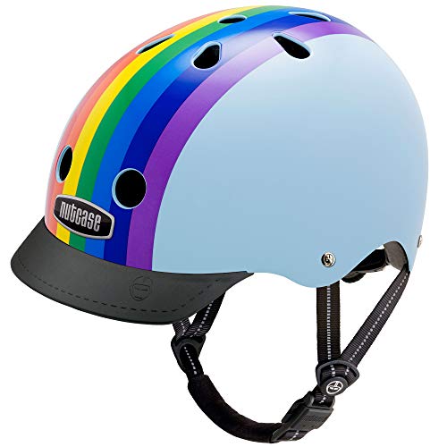 Nutcase - Patterned Street Bike Helmet for Adults, Rainbow Sky, Large