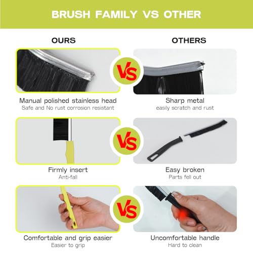 Image of Crevice Cleaning Brush for Home Kitchen Bathroom, PBT Hard Bristle Crevice Brushes for Gaps, and Corners, Toilet, Sink, Window, and Household Cleaning (2Pcs Black+1White)