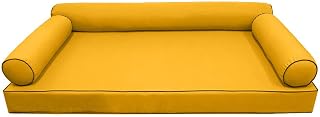 Prolinemax Style6 Crib Size 4PC Contrast Pipe Trim Outdoor Daybed Mattress Cushion Bolster Pillow Slip Cover Complete Set AD108