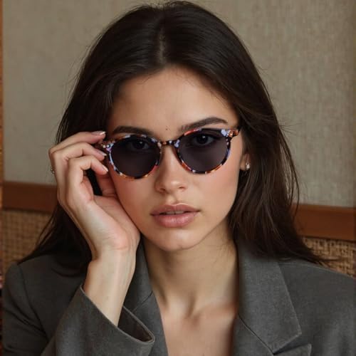 Image of Small Round Polarized Sunglasses for Women Men Compact Vintage Style UV400 Protection Classic Lightweight