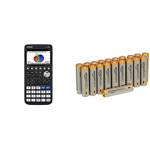 CASIO FX-CG50 Graphic Calculator & Amazon Basics AAA Performance Alkaline Batteries [Pack of 20] - Packaging May Vary