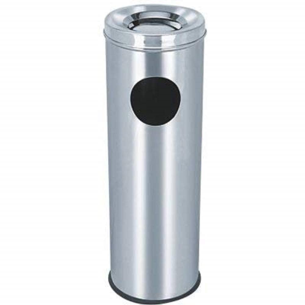 Ganeshi Stainless Steel Ash Can Waste Basket Dustbin For Home Kitchen And Offices -20 Liter (8"X24"), Press-Top (B093SR28CK) Amazon Price History, Amazon Price Tracker