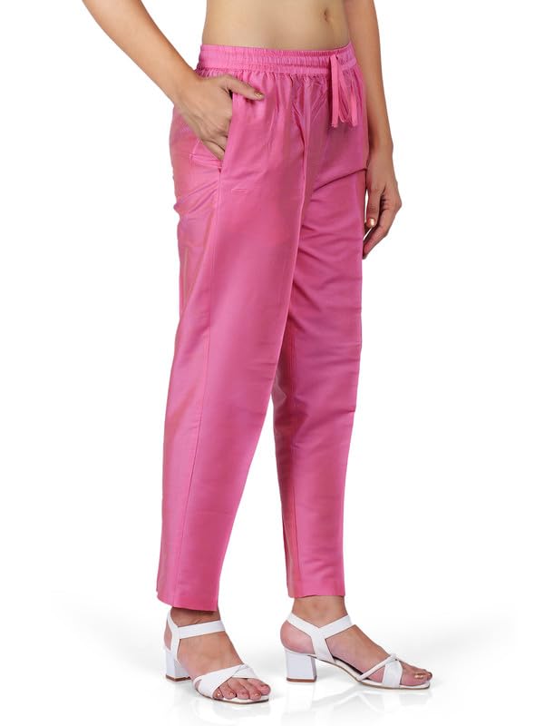 Image of Trouser Pants for Women,Stylish Trousers for Woman for Kurti Relaxed & Regular Straight fit Palazzo,Ethnic Bottom Formal Pants for Women Office wear Casual & Daily Use