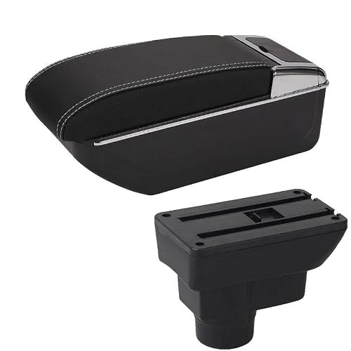 NOHEEU Car Center Console Storage Box Multifunctional Armrest Interior Accessories For Corsa D(D3 Black white NoUSB)