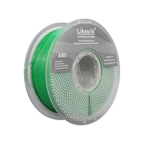 Likesilk 3D Printer Filament ABS Green 1KG, Neatly & Strong 1.75mm Filament for 3D Printing, Accuracy +/- 0.02mm 1KG Spool(2.2lbs) Cover