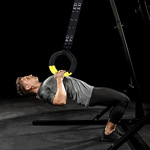 BOOSTEADY Gymnastic Rings with 15 FT Adjustable Straps Non-slip Gymnastics Rings Pull Up Workout Rings for Home Gym Exercise, Training Yellow - Image 7