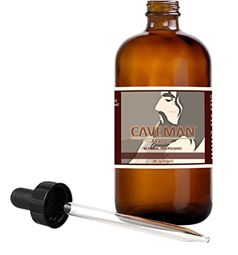 Caveman Virgin Patchouli Beard Oil, Leave in Conditioner, 2oz, Patchouli, Glass Bottle with Dropper