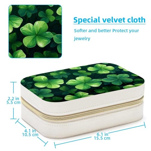 Boîte rangement bijoux trèfle à quatre feuilles idée cadeau originale avec compartiments - 5