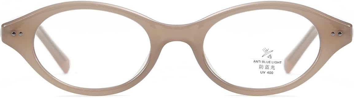 Retro Oval Glasses Frame Men Tr90 Korean Style Women Small Glasses Anti Blue Light Acetate Temple image 2
