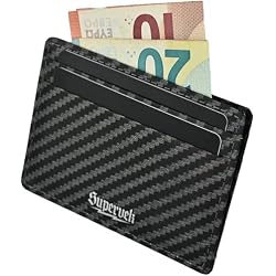SUPERVEK Carbon Fiber Texture Ultra-Thin Paper Cardholder Wallet for men