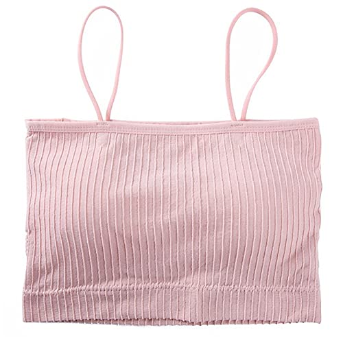 Women's Cotton Lightly Padded Wire Free Tube Bra (MYYNTI_Pink_M)