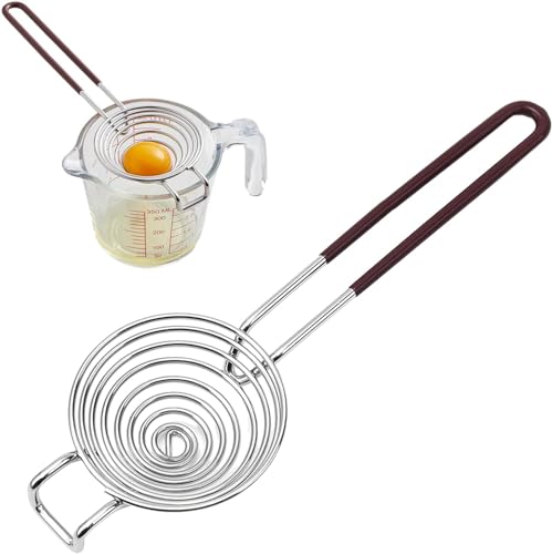 BRDTKUGV Stainless Steel Egg Separator, Egg Yolk White Divider, Extended Handle, Ideal for Home Kitchens, Bakeries, Pastry Shops, Dessert Shops