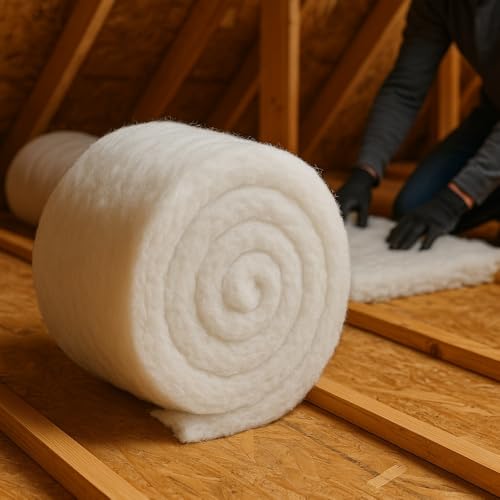 Green Loft 5m Thermal Insulation Roll - 370mm x 50mm - Non-Itch Moisture & Mould Resistant Loft Wall & Roof Insulation - Energy-Saving DIY Loft Roll for Year-Round Comfort