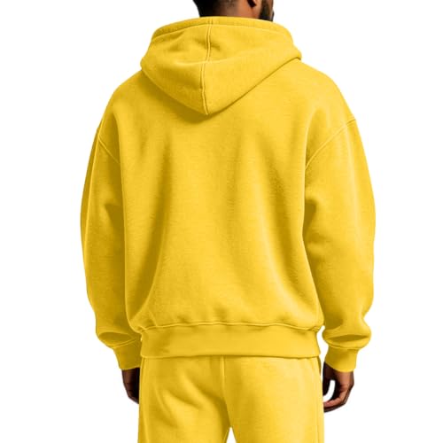 Fleece Jacket Mens Full Zip Winter Running Oversized Hoodie Sweatshirts | Zip Up Fleece Jackets, Baggy, with Pockets, Windbreaker, Gym, Work, Outdoor, Solid Color, Winter Pullover Sweatshirts — view 2