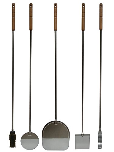 Schoorsteenbestek schoorsteenbestek roestvrij staal 5 gereedschappen H 150 cm (artikel 350/0-1-2-3-4-5)