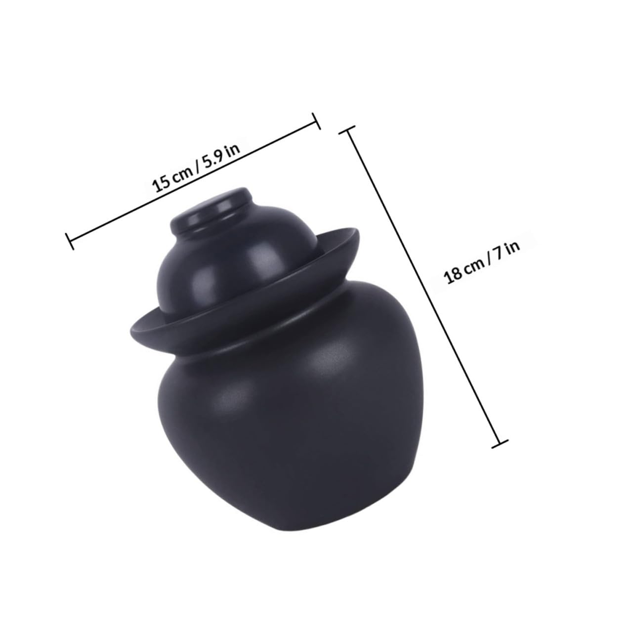 TOYANDONA Barattolo in Ceramica per Sottaceti Tradizionale con Coperchio Sigillante Contenitore Ermetico per Fermentazione e Conservazione Alimentare Adatto per Cucina e Casa Colore Nero