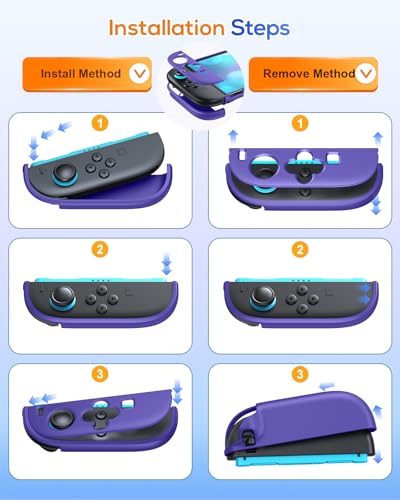 Image of FYOUNG Upgrade Switch 2 Protective Case&Screen Protector Set, Dockable Cute Cover Hard Shell for Nintendo Switch 2 Console Accessories,Travel-Friendly,Kickstand Cutouts(Purple, for Switch 2 7.9inch)