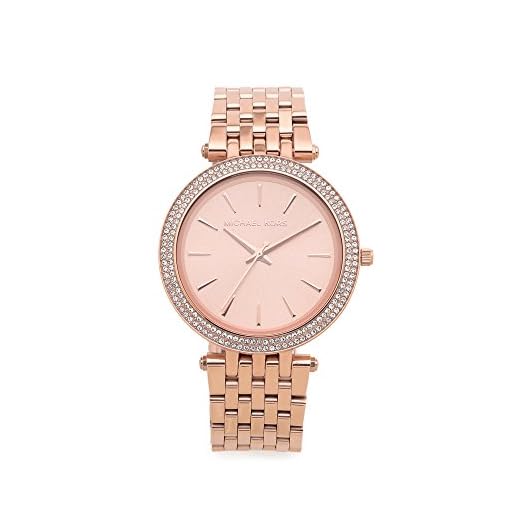 Michael Kors Reloj para mujer Darci, movimiento de tres agujas, caja de acero inoxidable dorado rosa de 39 mm con correa de acero inoxidable, MK3192