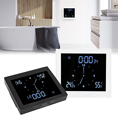 Badezimmer Uhr, Digital Badezimmeruhr Wanduhren mit LED Display Wasserdicht Dusche Uhr Baduhr mit Luftfeuchtigkeit Temperatur, Countdown und Alarmfunktion(Weiß)