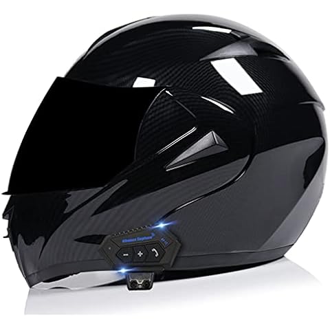 Bluetooth Integrated Modular Flip up Front Motorcycle Helmet Motorbike Crash Modular Helmet With Anti-Fog Dual Visors DOT/ECE Approved Four Seasons for Men Women Q,S Cover