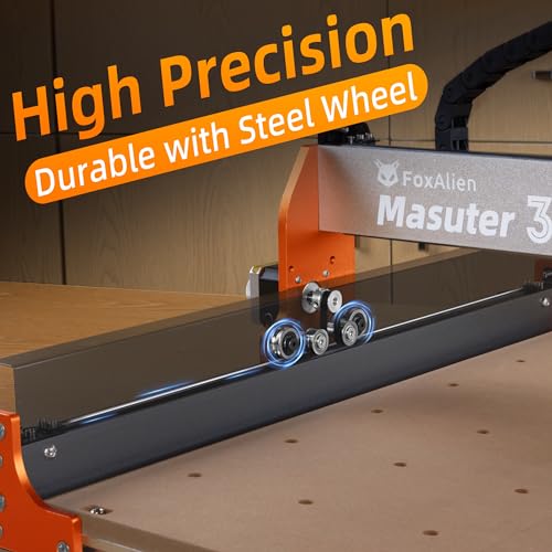 FoxAlien CNC Router Machine Masuter 3 with Steel Wheels, 3-Axis Engraving Milling Machine 15.75” x 15.75” x 3.74” Working Area for Wood Acrylic MDF Nylon Carving Cutting by FoxAlien - Used condition - Image 2