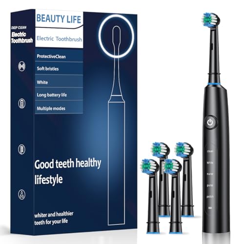 Smile Therapy Oscillating 5-in-1 Electric Toothbrush(Black)