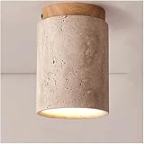 Genérico Lámpara de Techo Interior Plafon de Techo de Estilo Rústico Japonés de Travertino Amarillo Retro Nórdico para Dormitorio Pasillo Cocina Y Entrada (Color Madera).