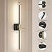 SAIMAND Wall Sconces Set of 2 Battery Operated, Wireless USB Rechargeable Wall Lights with Remote Control, 360° Rotation, 8000mAh LED Dimmable Picture Lamp for Living Room,Bedroom,Hallway (30in Black)