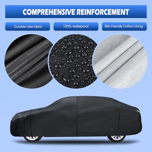 Image of 6 Layers Car Cover Custom Fit for 1998-2026 Porsche 911 (991 /992 /996 /997 Series) Carrera 4S /Turbo /Carrera, Waterproof All Weather Rain Sun Protector with Door Zipper