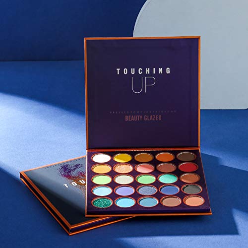 Beauty Glazed Eyeshadow Palette, Touching Up 25 Vibrant Colors Eye Shadow Palette, Mattes Metallic Shimmers Violet Cream Makeup Pallet, Pigmented, Staying Power, Long Lasting, Blendable, Cruelty- Free, Easy To Apply #TOP3