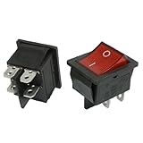 2 Pcs KCD4 DPST ON-OFF 4 Pin Rocker Boat Switch 15A/20A AC 250V/125V