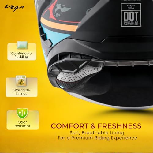 Image of Vega VF 11 Dirt-X Challenge Full Face Riding Helmet with Matte Shock Absorbing Shell, Aerodynamic Design, Ventilated Interior, Aggressive Racing Styling Dull Black Red -XL