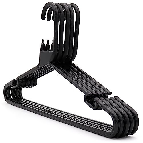 The Hanger Store 20 Black Strong Heavy Duty Plastic Coat Hangers - Choose Colour