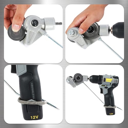 Electric Drill Plate Cutter Attachment,Electric Drill Shears Attachment Cutter Nibbler for Cutting Flat Iron, Steel,Copper, Aluminum Sheets 0.03 Inches thick or Less (6 pack) - Thumbnail 4