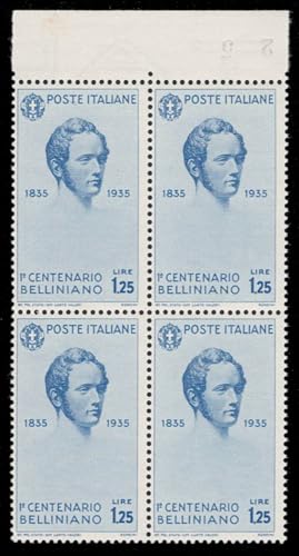 1938 Regno Vincenzo Bellini 1,25 Lire SAS.391 MNH sello postal italiano antiguo
