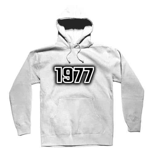 Hoodie 1977 unisex white sweat blanc en coton premium au tombé parfait