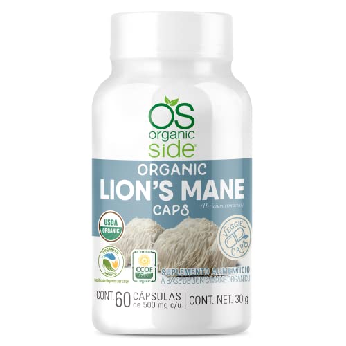 Vitamínicos, Organic Side - Cápsulas de Melena de León Orgánicas - 60 Caps - USDA