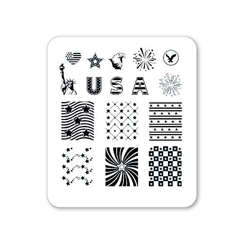 Winstonia Nail Art Stamping Plate Image Manicure Patriotic USA (American Freedom)