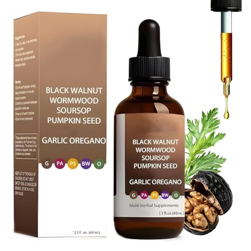 Black Walnut Wormwood Parasite Cleanse Drops Clove Wormwood and Black Walnut Gut Cleanse Bloating Relief for Adults Digestion Aid & Digestive Support (60ml 1pc)